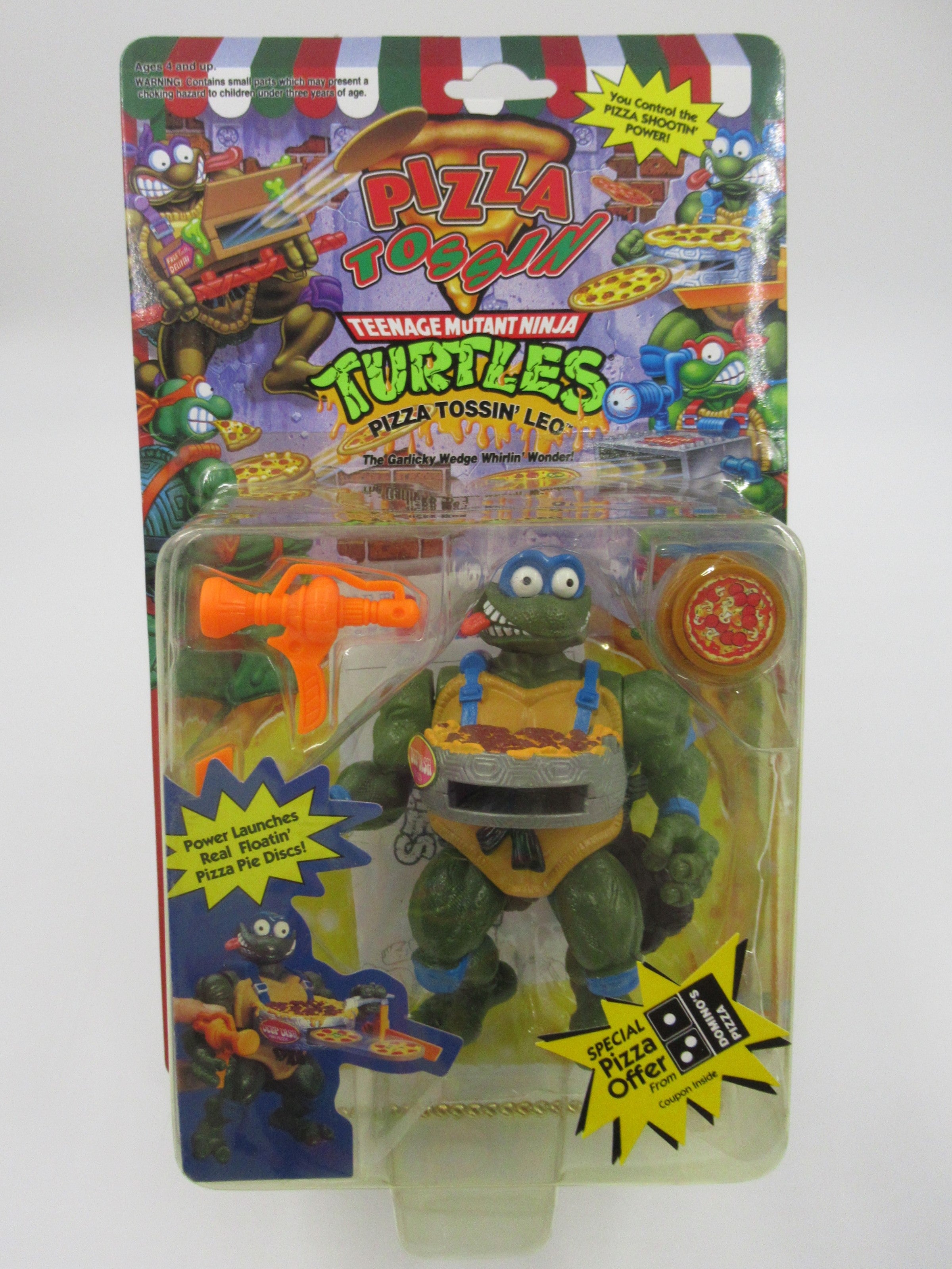 Teenage Mutant Ninja Turtles Pizza Tossin' Leonardo (Orange Weapons) 5" Figure TMNTs - Playmates (1994)
